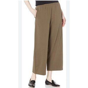 Vince Women's Army Green Wide Leg Crop High Waisted Pants Size Large With Pocket